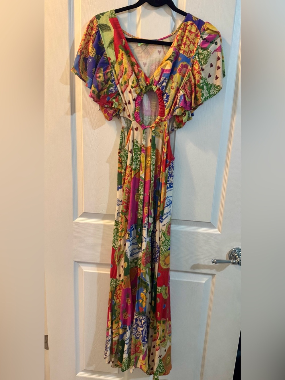 FARM Rio Multicolor Floral Patchwork High-Low Maxi Dress - Picture 5 of 9